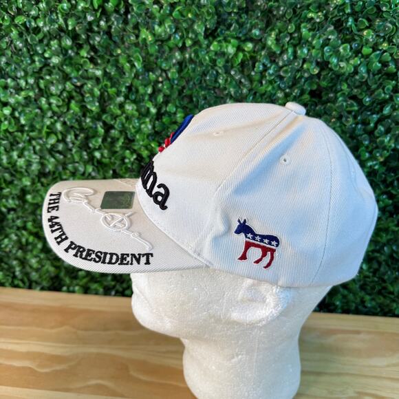 Barack Obama 44th President White Adjustable Embroidered Hat One Size OSFA - Picture 3 of 7